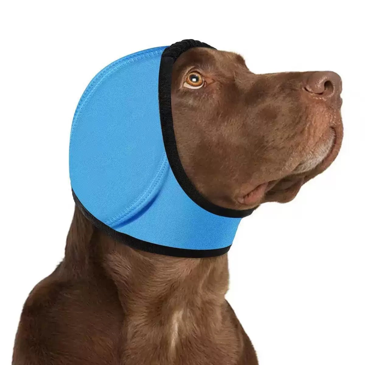Soft Dog Noise-Reducing Ear Cover, Adjustable Calming Hood for Fireworks, Thunder & Grooming, Flexible Ear Wrap with Hook-and-Loop Closure for Small Medium Large Dogs