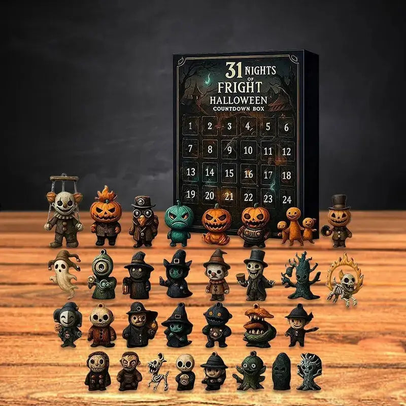 2026 Halloween Countdown Advent Calendar, 15-Day or 31-Day “Nights of Fright” Blind Bag Surprise Gift Box with Collectible Mini Figures & Charms
