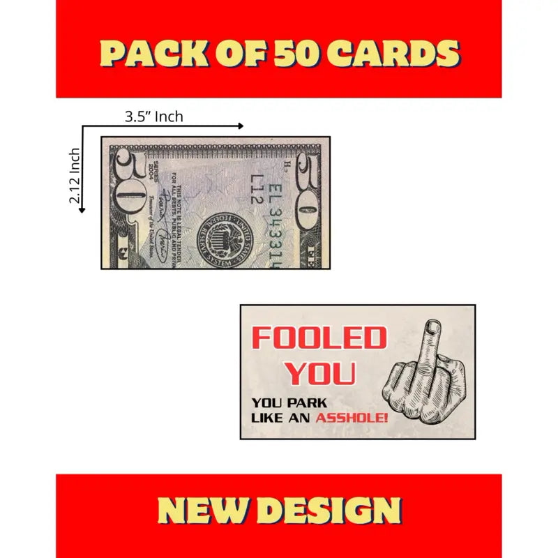 Bad Parking Prank Cards (50-Pack) - Windshield Warnings