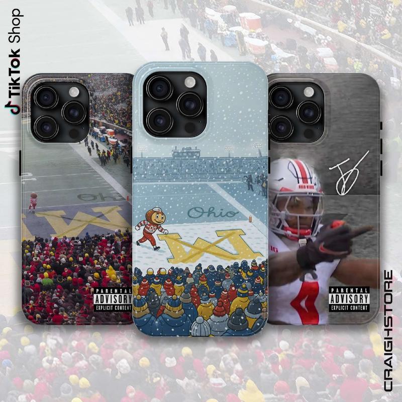 Ohio vs Michigan Rivalry Phone Case, Script Ohio on Big M Phone Cover, Buckeye Fan Erase The M 7 Air Pro Max, OSU Fan Gift