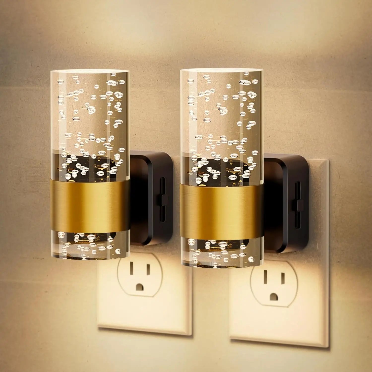 2 Packs Acrylic Aesthetics Night Light, Auto Dusk to Dawn Sensor LED Night Light for Bedroom Kitchen, Dimmable