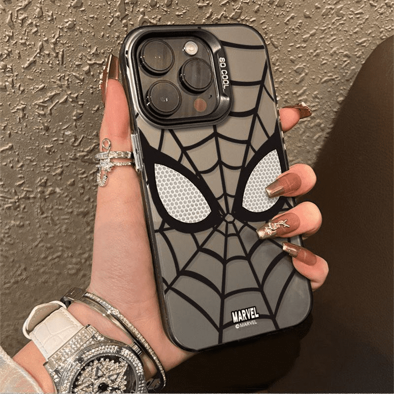 Cool Black Spider Web Phone Case for iPhone 7–17 Series, Stylish Protective Cover for Teens and Adults