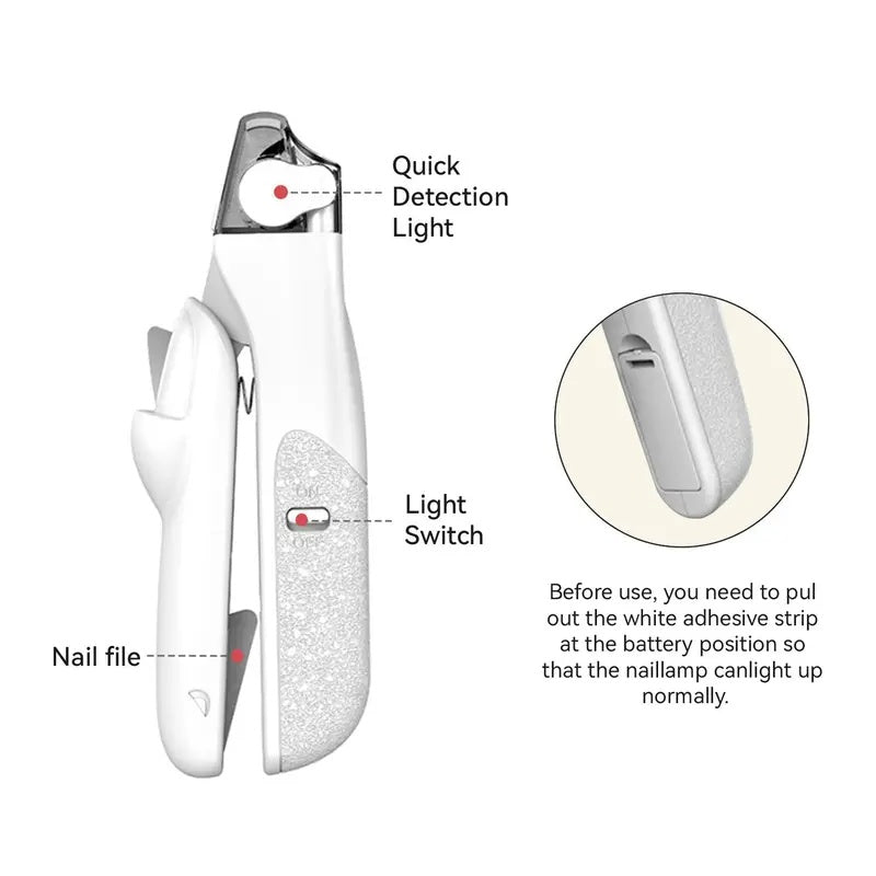 2 IN 1 Pet Nail Clipper, with LED Light for Pet with the light Nails,Precise Cat & Dog Nail Trimmer For Safe