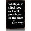 Funny 'Wash Your Dishes' Metal Tin Sign (8"x12") - Waterproof Matte Decor Gift