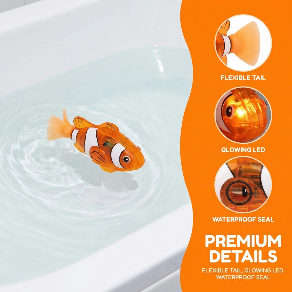 4-Pack LED Swimming Robot Fish Bath Toys for Toddlers