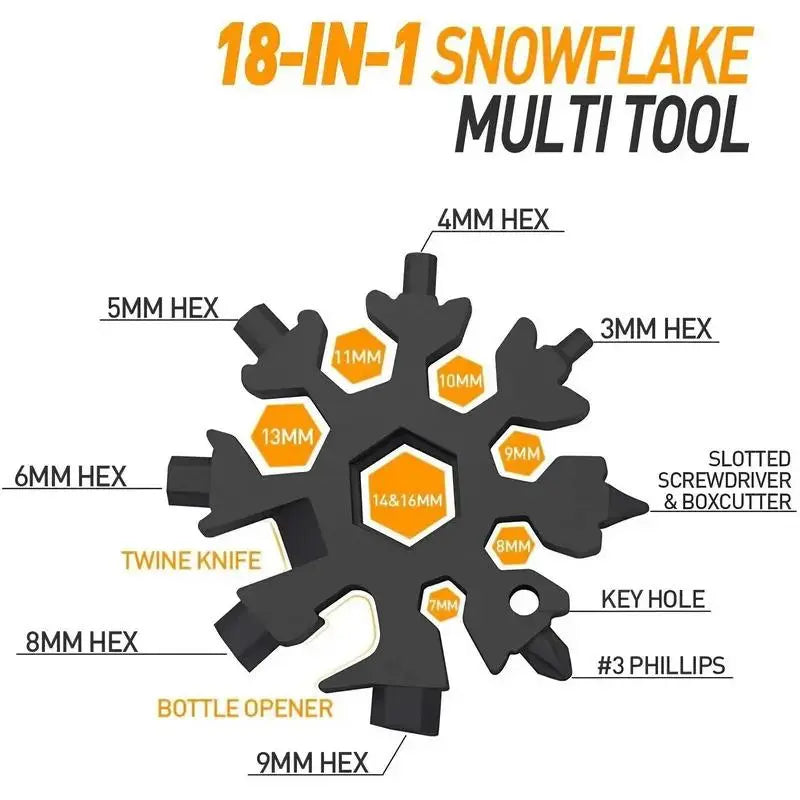 Viral 18-in-1 Snowflake Multi-tool  Stainless Steel Portable Wrench