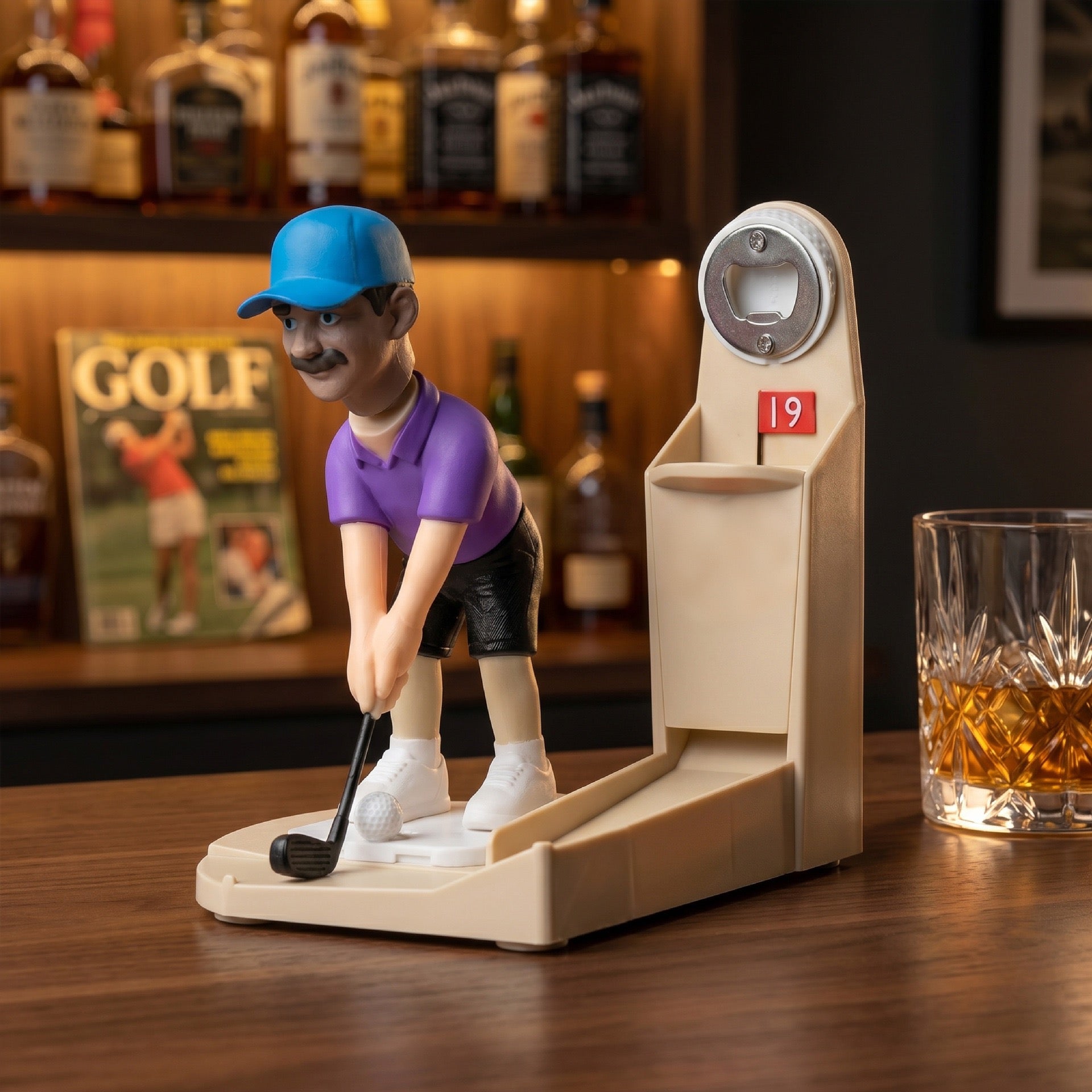 Mini Golf Bottle Opener Game, Novelty Beer Cap Launcher, Funny Gift for Golf Lovers