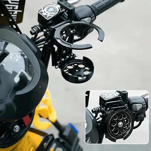 360° Rotating Foldable Bike & Motorcycle Cup Holder, Adjustable Bottle Cage with Quick-Fold Design for Bicycle, Scooter, Stroller & Outdoor Riding