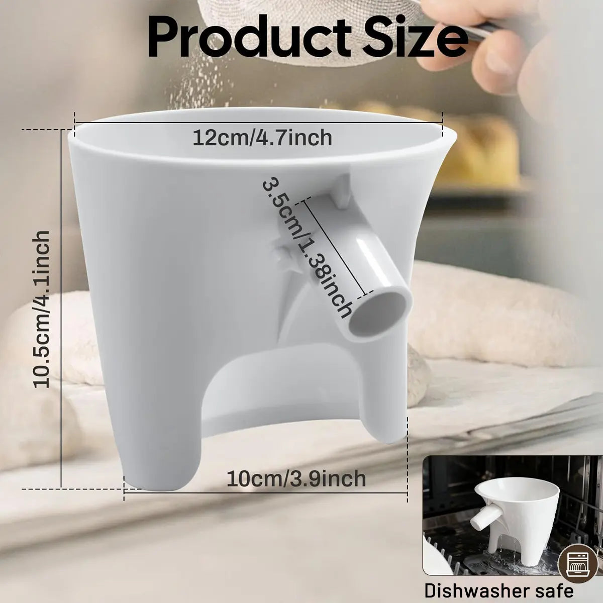 Stand Mixer Flour Funnel – Easy-Pour Baking Attachment for 4.5–5 Qt Bowls