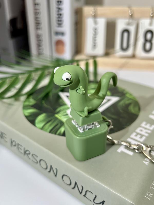 Lizard Button Keychain with Rechargeable LED Light &Realistic Croak-Color-Changing Fun Toy for Kids & Adults