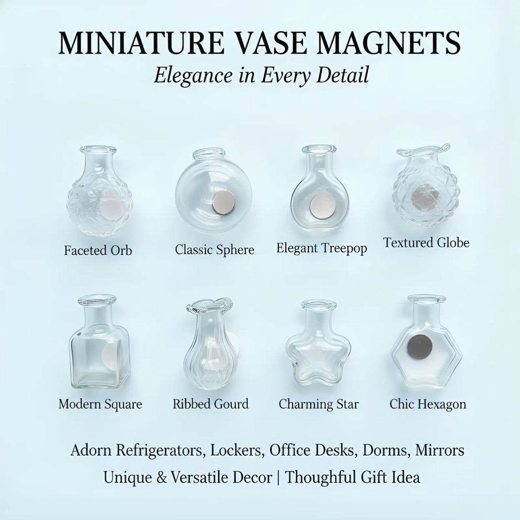 Jingdezhen Handmade Mini Vase Fridge Magnets (8-Set)