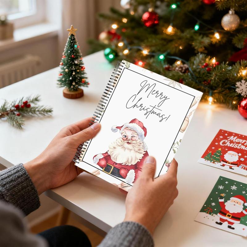 Colorful Spiral Bound Christmas Card Booklet - Surprises on Every Page, DIY Personalized Gift for Family, Collectible Xmas Greeting Card Book