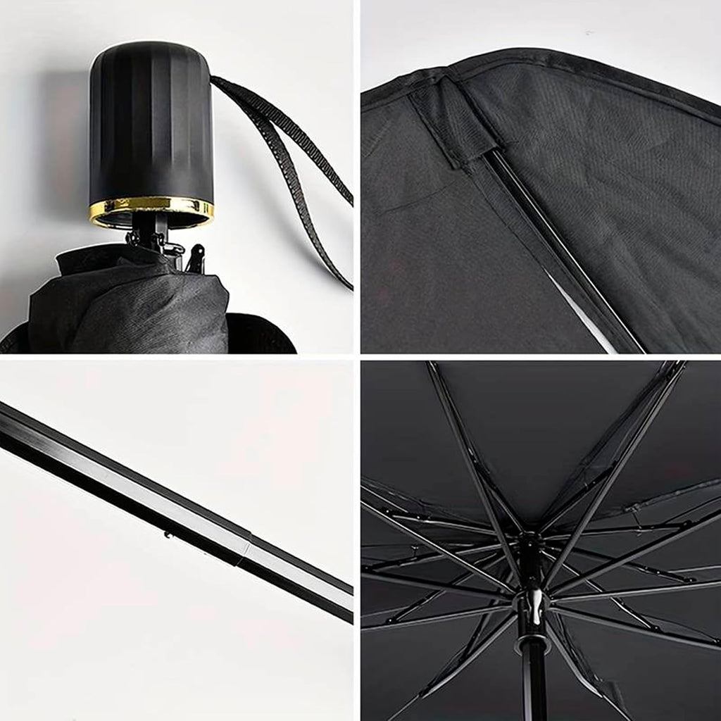 Car Front Sun Umbrella, Folding Front Car Sun Umbrella, Interior Sunshade, Car Sunscreen, Design V in Rearview