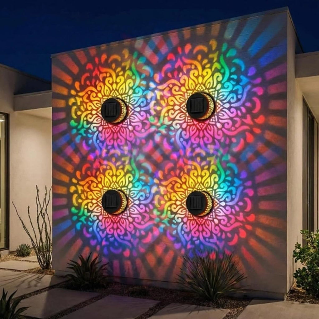 Lscsdf Seven-Color Changing Solar Mandala Projection Wall Light Decor ...