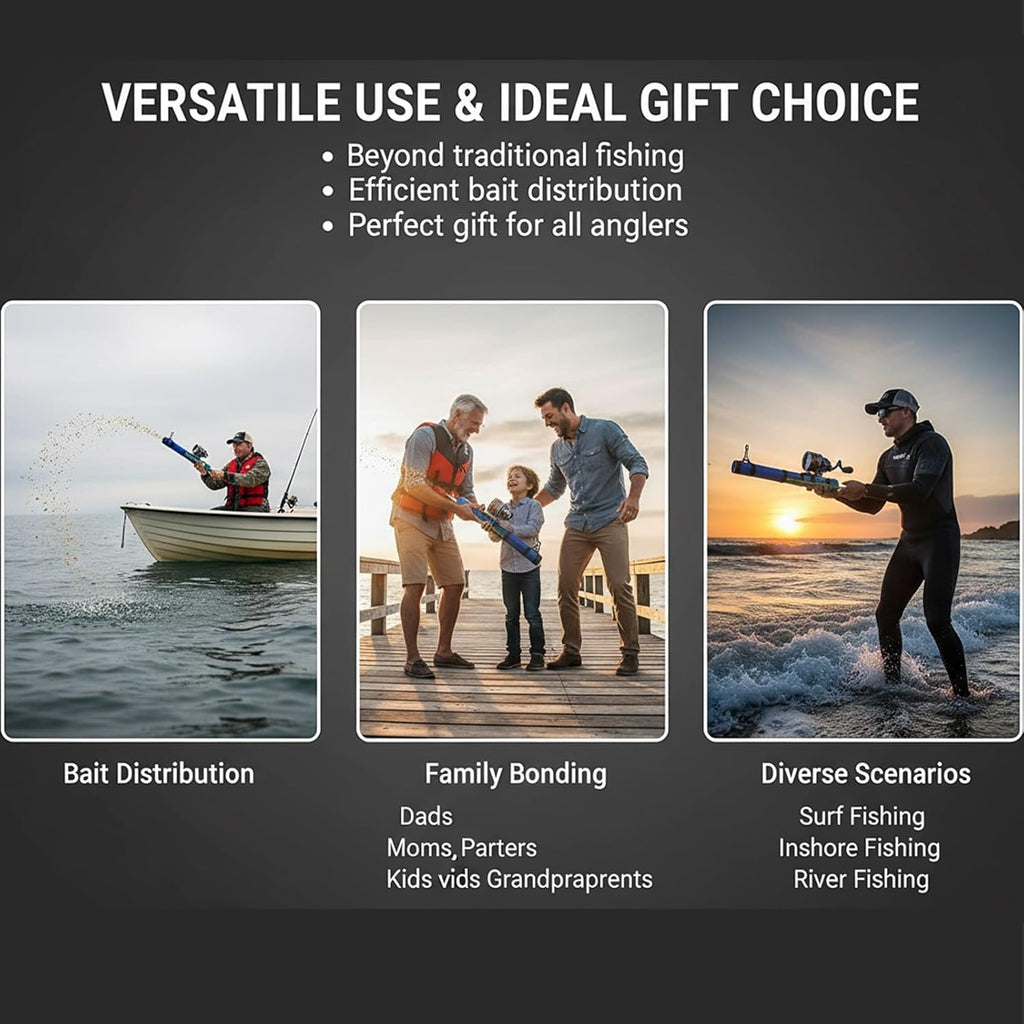 Fishing Catapult Rod, Portable Compact Telescopic Slingshot Fishing Reel, Professional Pole Shooting Hunting Lure Fishings Tools, Saltwater and Freshwater Great Gear for Outdoor Anglers Travel