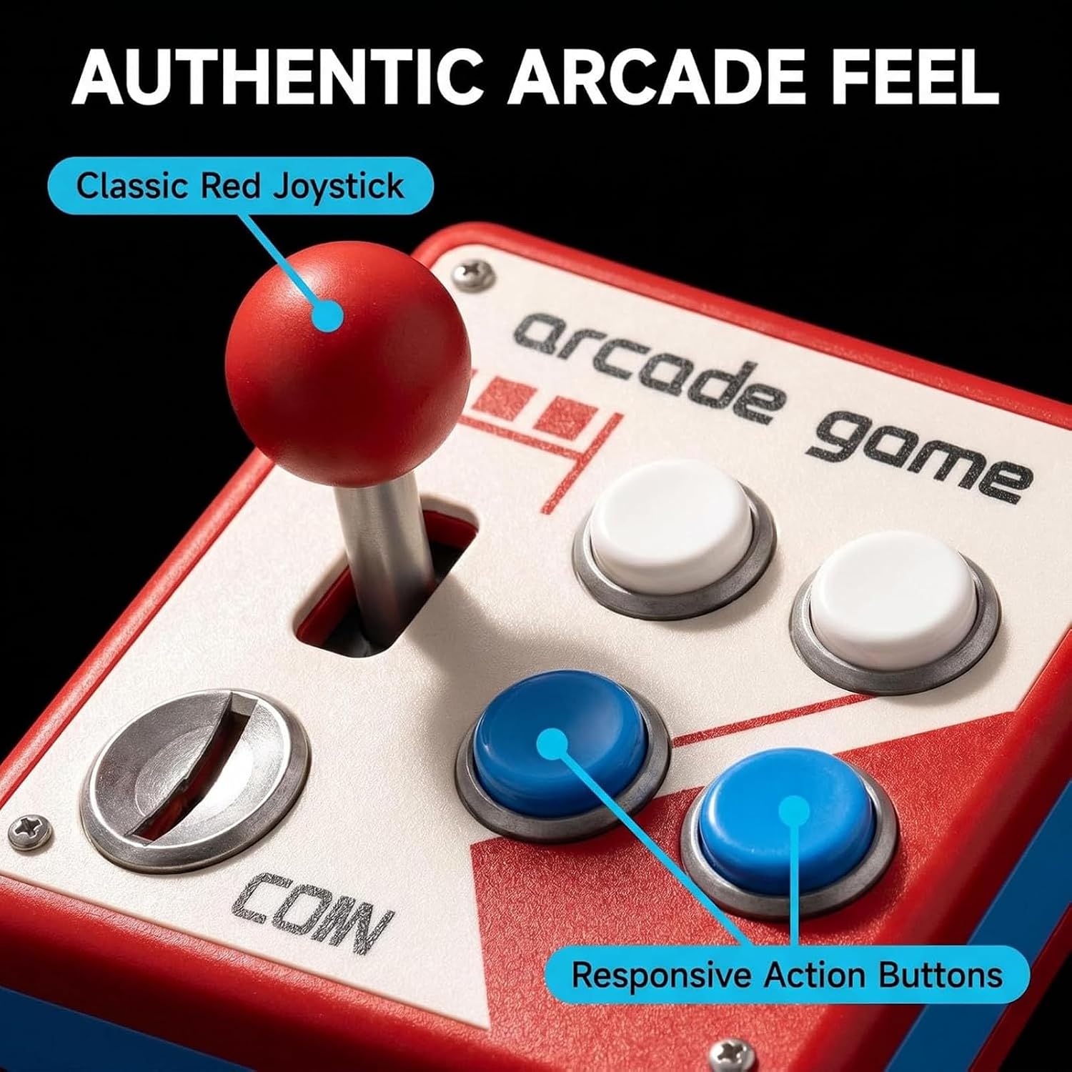 Retro Arcade Switch Panel, Vintage Arcade Wall Decor with Clicky Joystick and Colorful Buttons, Classic Joystick Button Wall Plate,Interactive Game Room Wall Art, Gamer Gift for Men (1Pcs)
