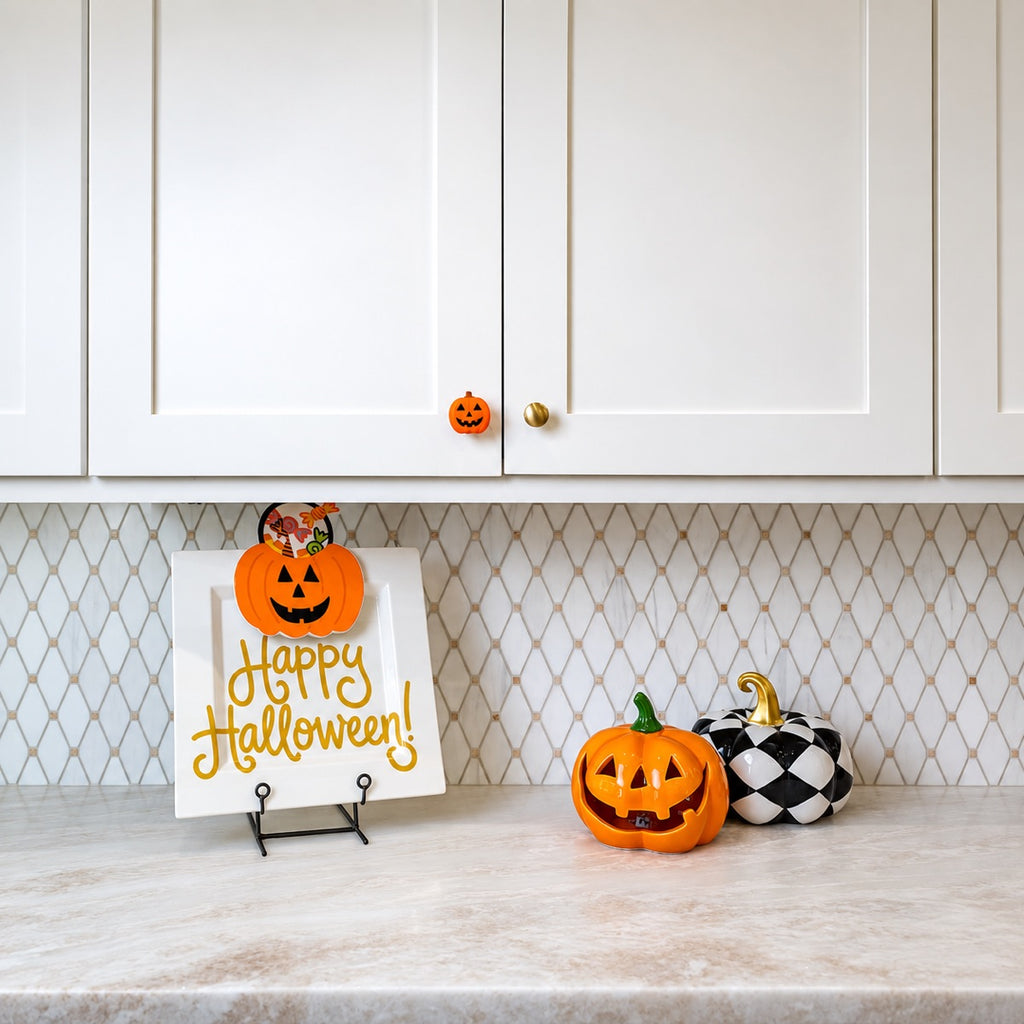 12-Pack Halloween Jack-o’-Lantern Knob Covers, Decorative Covers for Cabinet & Drawer Knobs