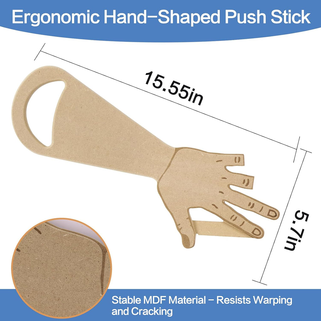 Table Saw Push Stick Hand-Shaped Push Block for Miter Saw, Router Table, Jointer – Unique Woodworking Gift for Dad, Father’s Day Project Tool, Safety Stick for Saw Table