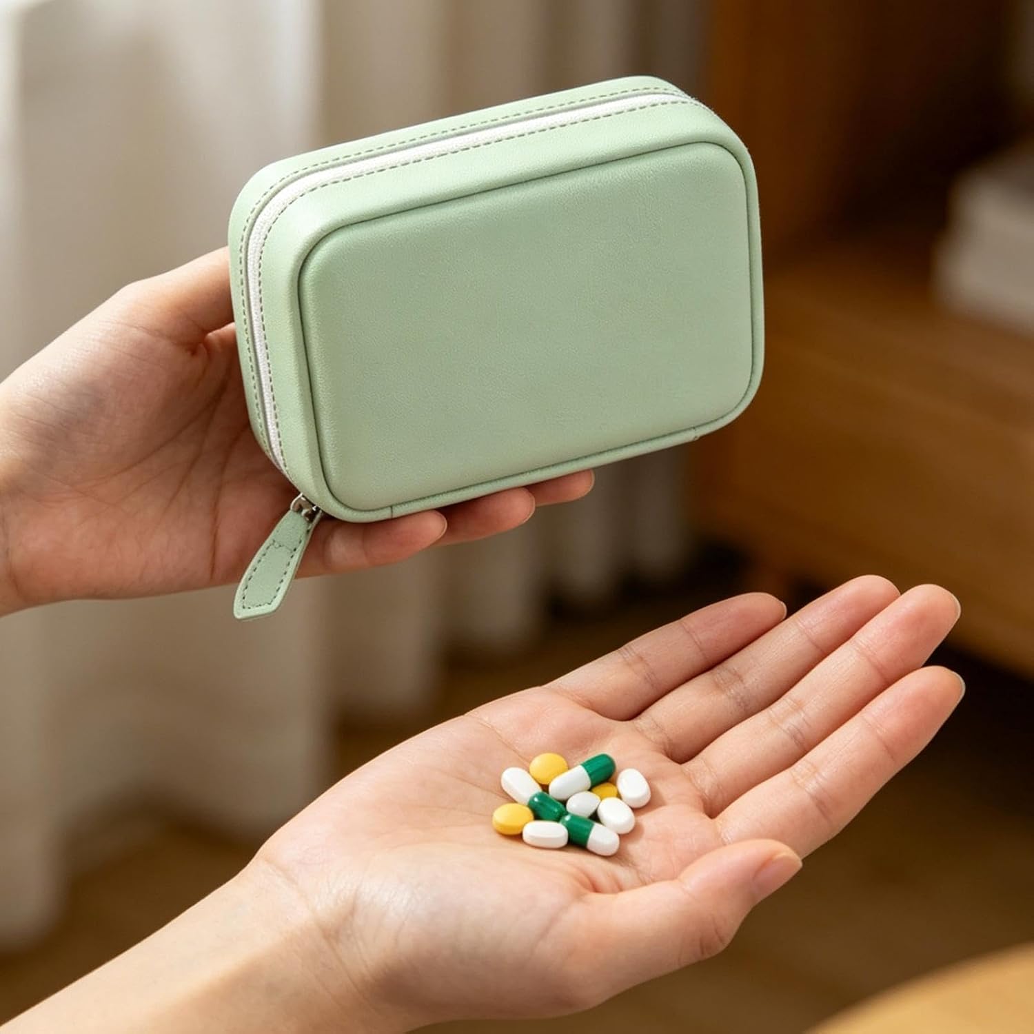 14-Piece Travel Pill Organizer, Reusable Waterproof Medication & Supplement Pouches with Labels, 2-Week Daily Pill Storage