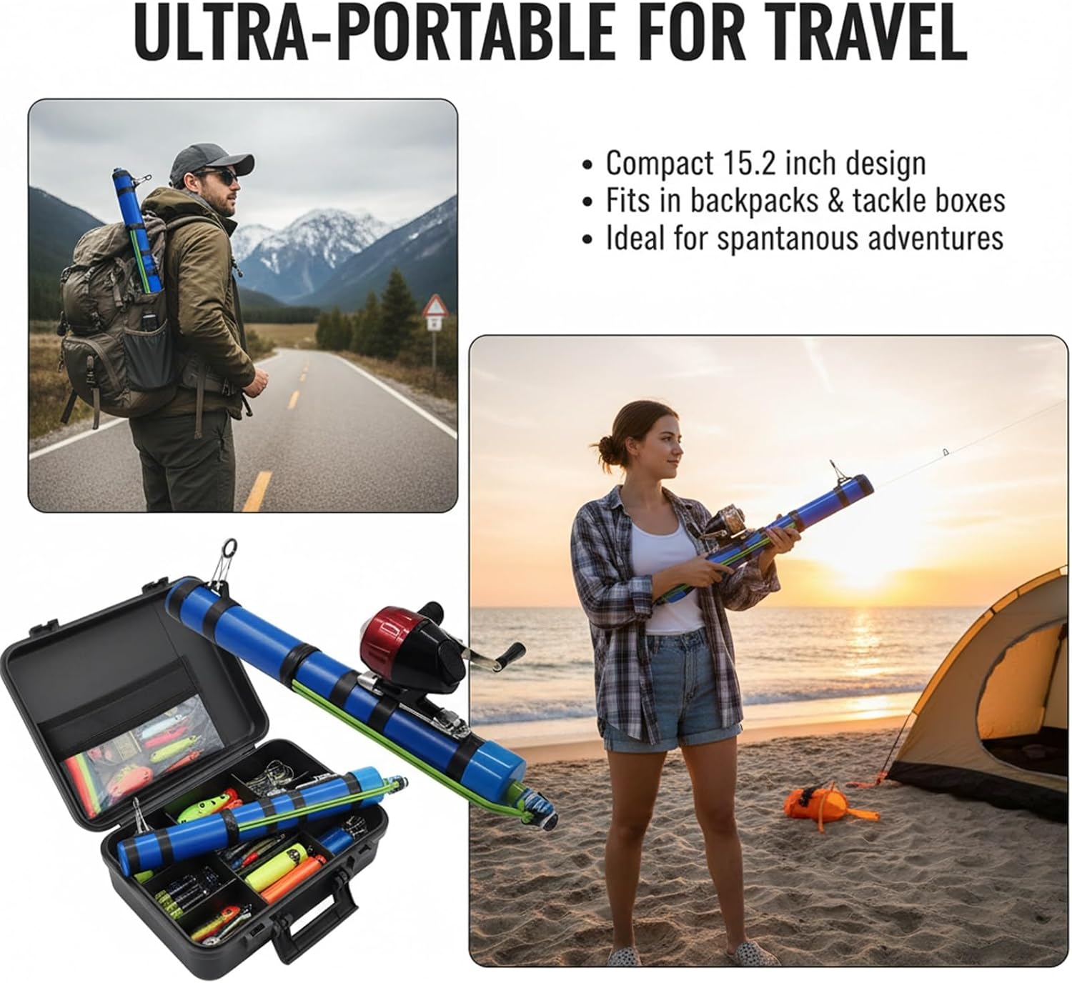 Fishing Catapult Rod, Portable Compact Telescopic Slingshot Fishing Reel, Professional Pole Shooting Hunting Lure Fishings Tools, Saltwater and Freshwater Great Gear for Outdoor Anglers Travel