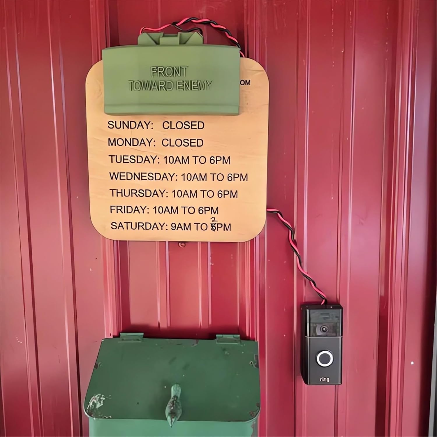 Doorbell Sign for Joke Gag Pranks Gift Front Toward Enemy Fake Mine Wire Prop Replicant Do Not Knock Disturb Ringer Doorbell Door Bell Button Cover No Soliciting Sign Decorations (1 Set)