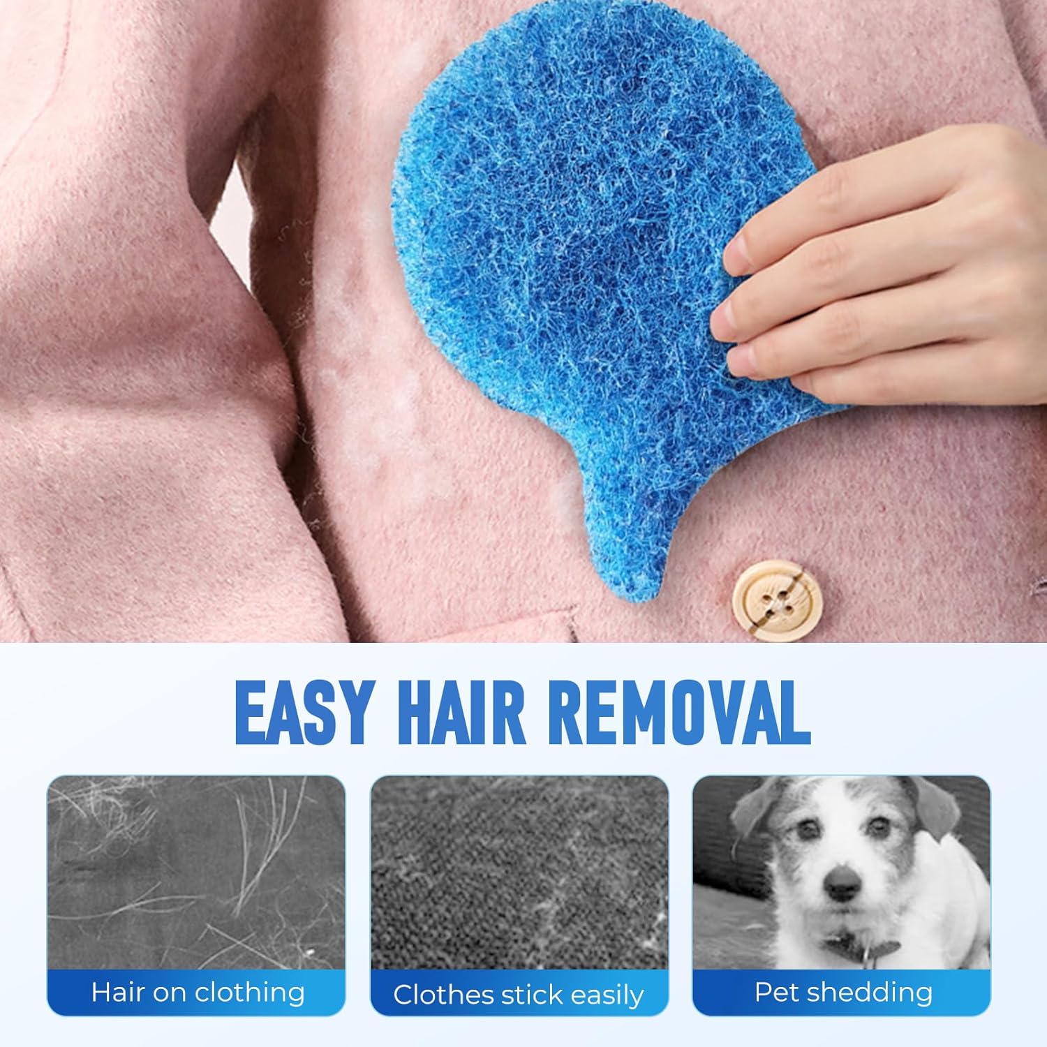 Pet Hair Remover for Laundry, 2026 New Upgrade Reusable Dryer Sheets Pet Hair Remover, Cats Dogs Hairs Catcher Pets Hair Remover Lint Catcher for Washing Machine (Blue-10pcs)