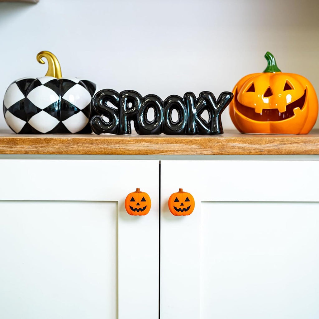 12-Pack Halloween Jack-o’-Lantern Knob Covers, Decorative Covers for Cabinet & Drawer Knobs