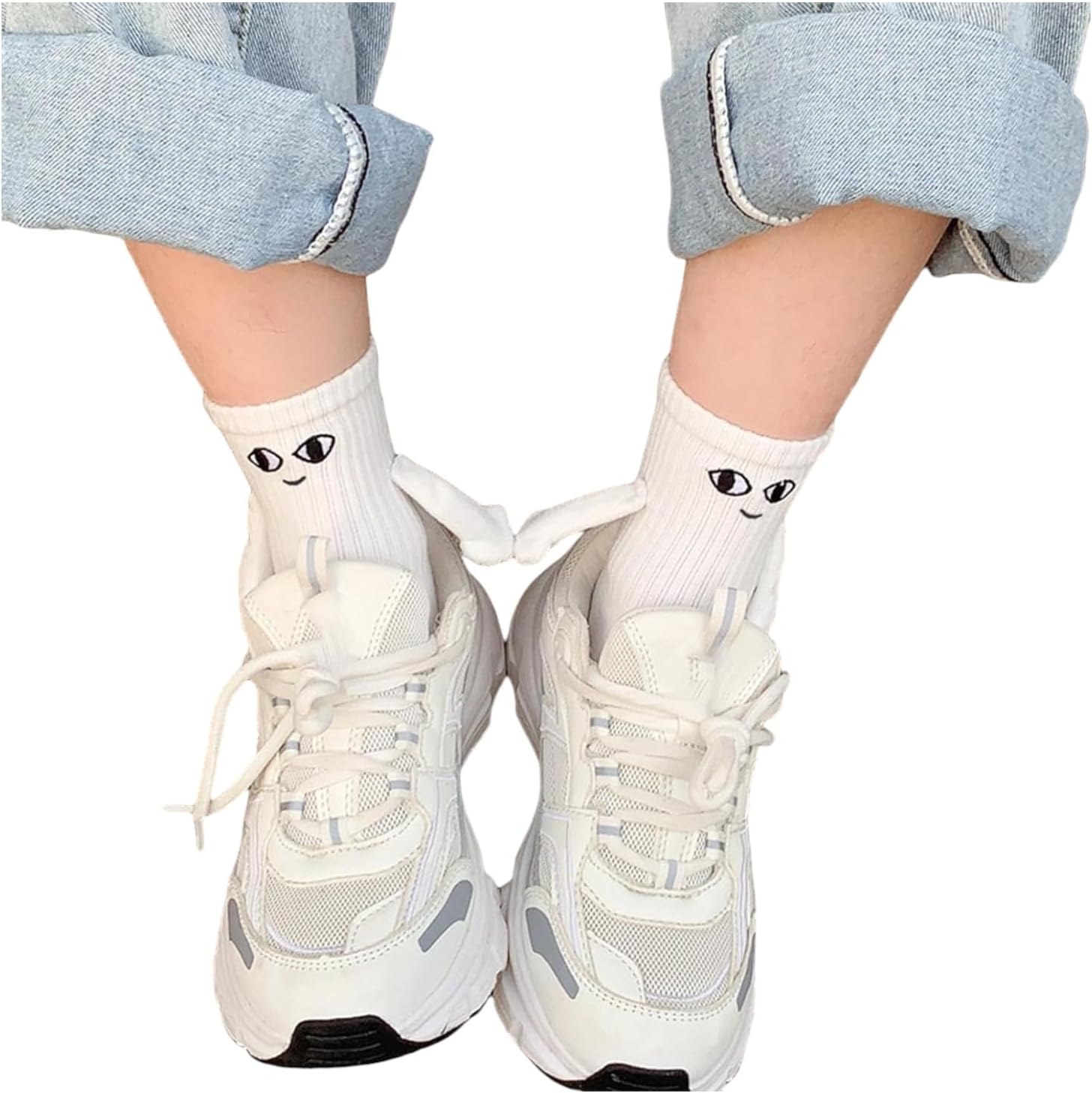 2 Pair Couple Magnetic Hands Socks, Hold Hands Funny Gift, Couple Holding Hands Socks Novelty Socks Friendship Socks, Special Gifts for Women Men,