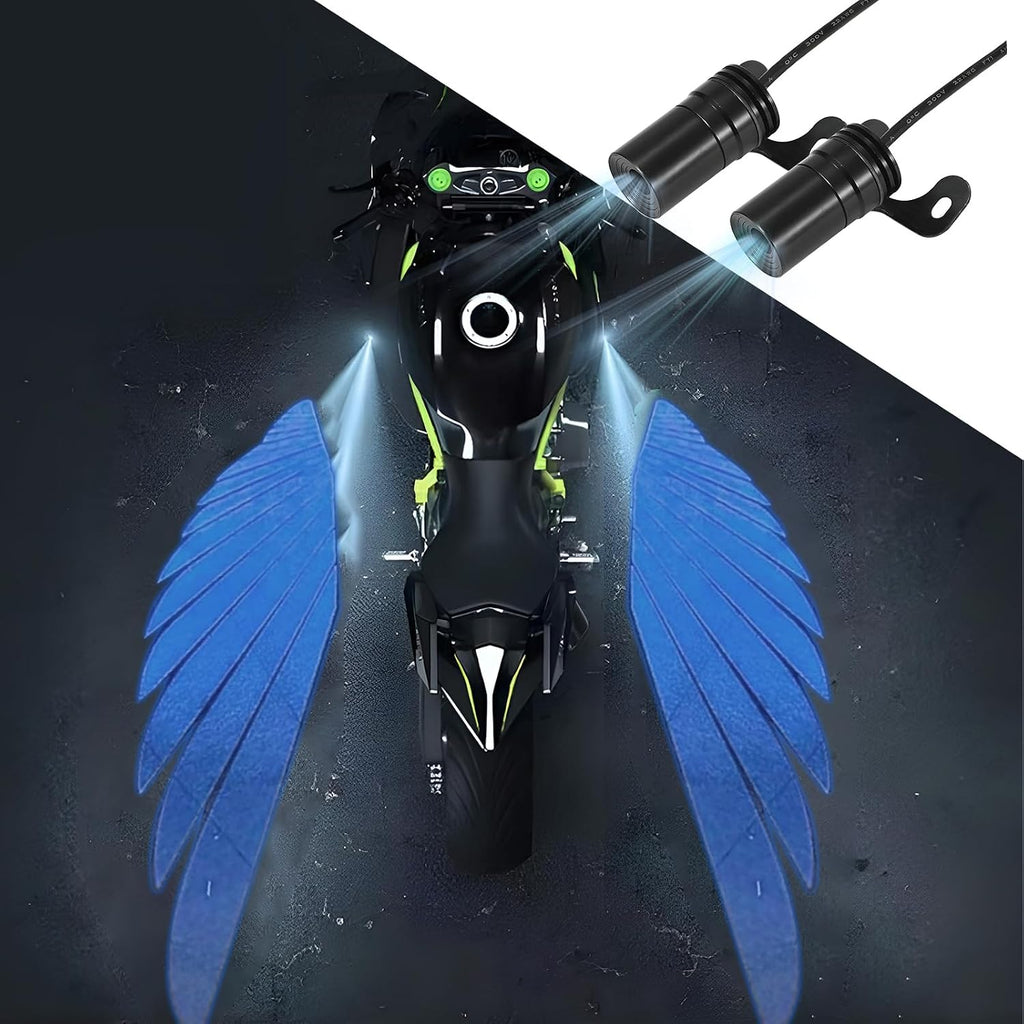 2-Pack Motorcycle Angel Wing Projector Lights – Adjustable LED Ground Lights, 8–36V