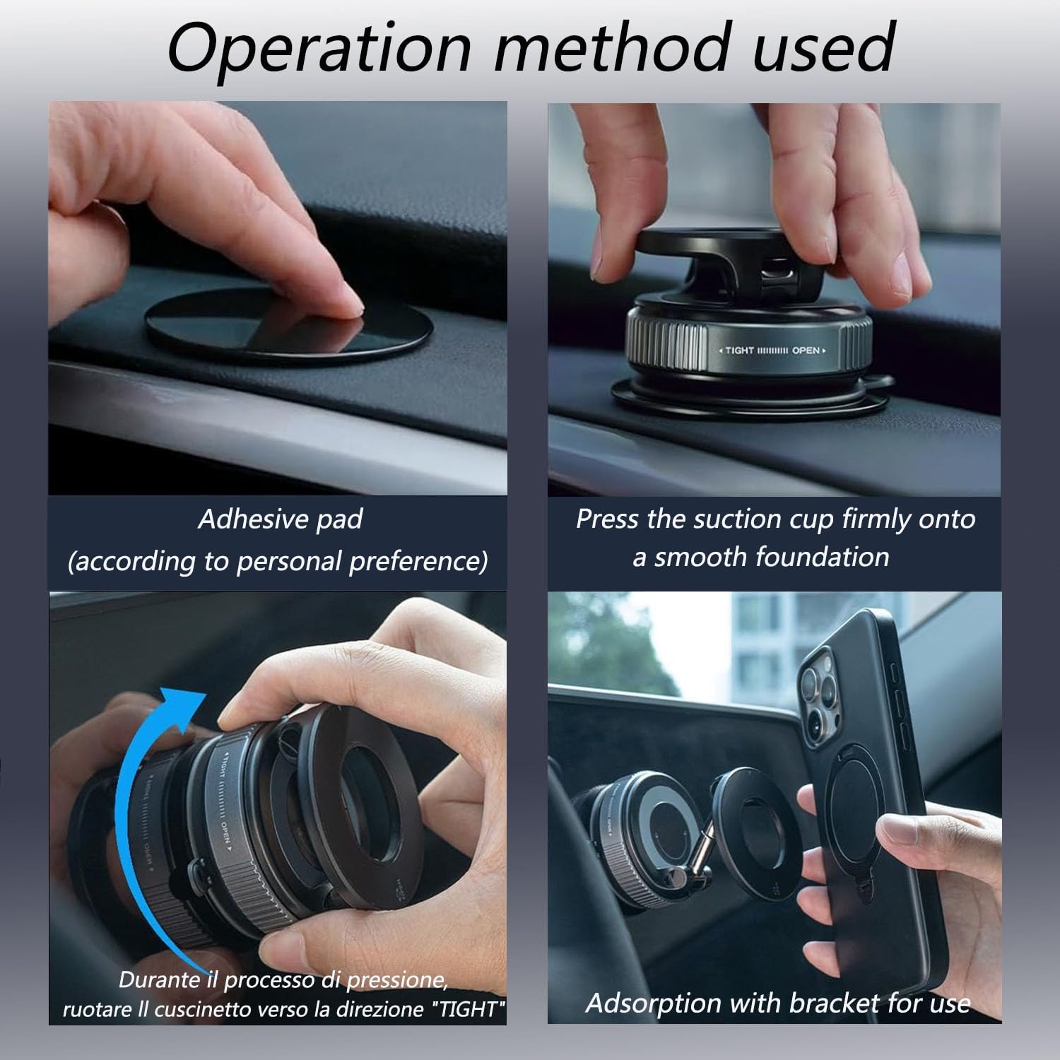 Car Phone Holder for Magsafe, 360° Rotation, Foldable Magnetic Dashboard Phone Holder, Compatible with iPhone 16/15/14/13/12 and All Android Smartphones