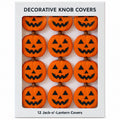 12-Pack Halloween Jack-o’-Lantern Knob Covers, Decorative Covers for Cabinet & Drawer Knobs