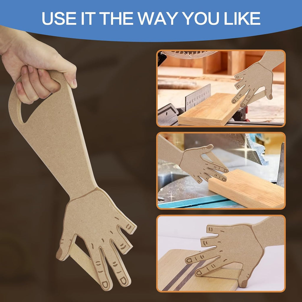 Table Saw Push Stick Hand-Shaped Push Block for Miter Saw, Router Table, Jointer – Unique Woodworking Gift for Dad, Father’s Day Project Tool, Safety Stick for Saw Table