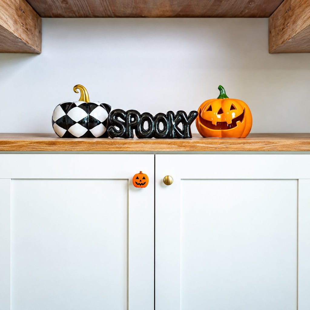 12-Pack Halloween Jack-o’-Lantern Knob Covers, Decorative Covers for Cabinet & Drawer Knobs