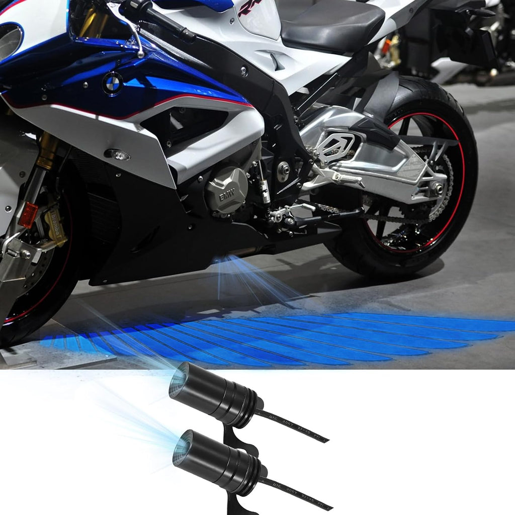 2-Pack Motorcycle Angel Wing Projector Lights – Adjustable LED Ground Lights, 8–36V