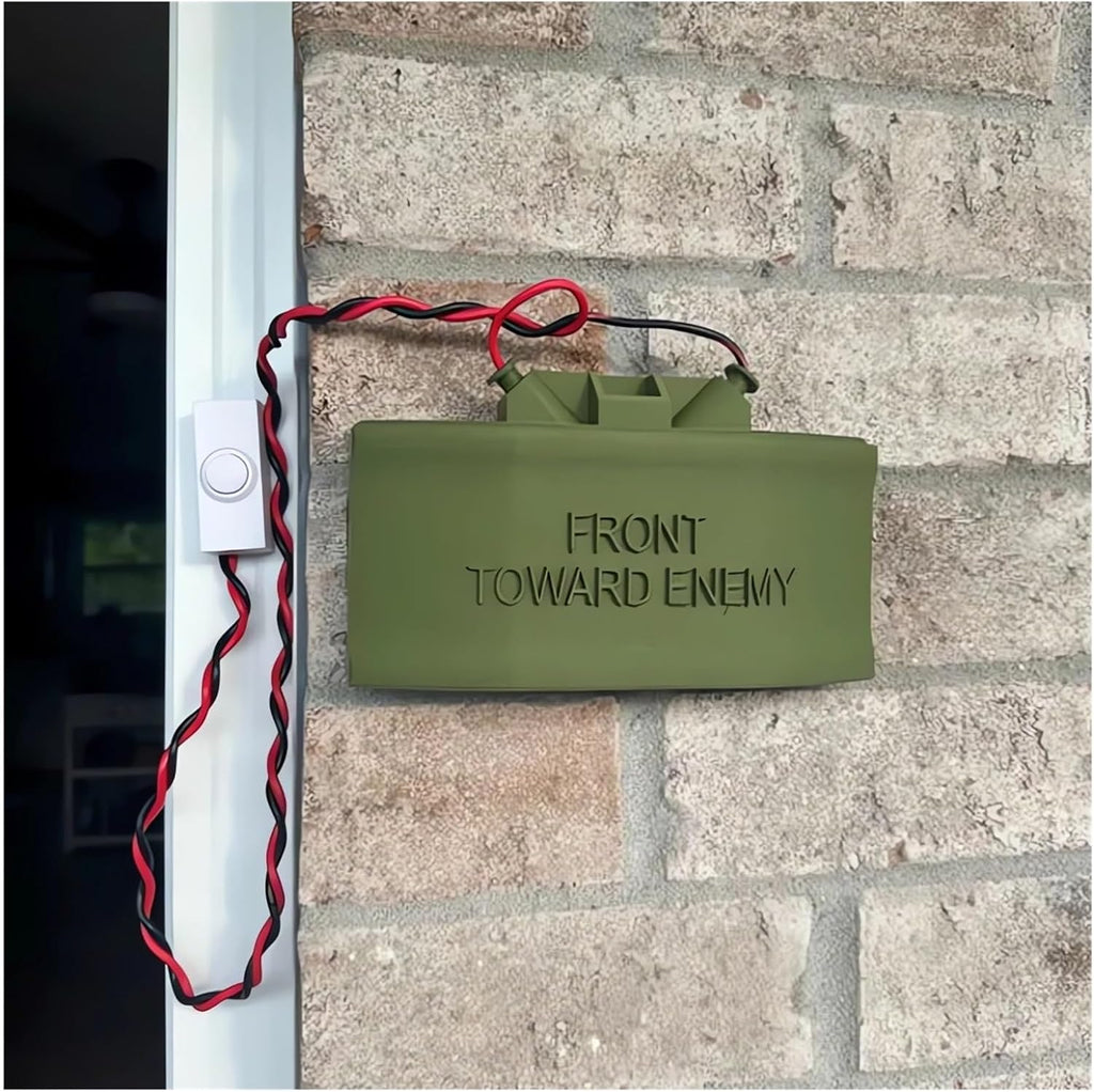 Doorbell Sign for Joke Gag Pranks Gift Front Toward Enemy Fake Mine Wire Prop Replicant Do Not Knock Disturb Ringer Doorbell Door Bell Button Cover No Soliciting Sign Decorations (1 Set)