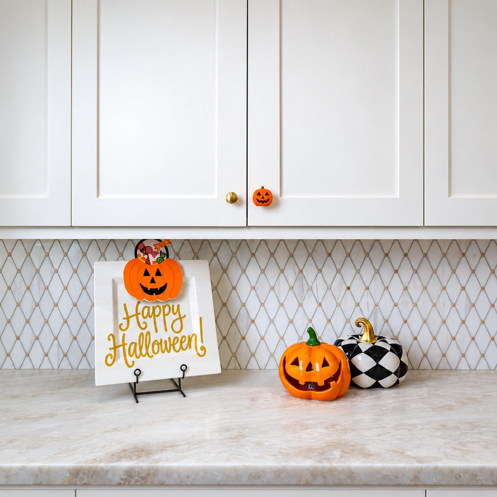 12-Pack Halloween Jack-o’-Lantern Knob Covers, Decorative Covers for Cabinet & Drawer Knobs