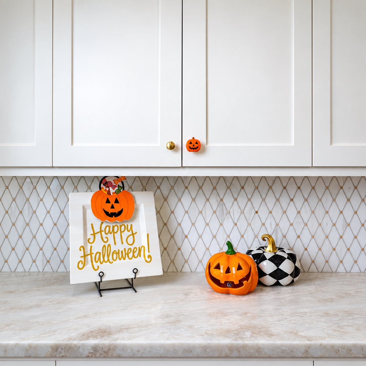 12-Pack Halloween Jack-o’-Lantern Knob Covers, Decorative Covers for Cabinet & Drawer Knobs