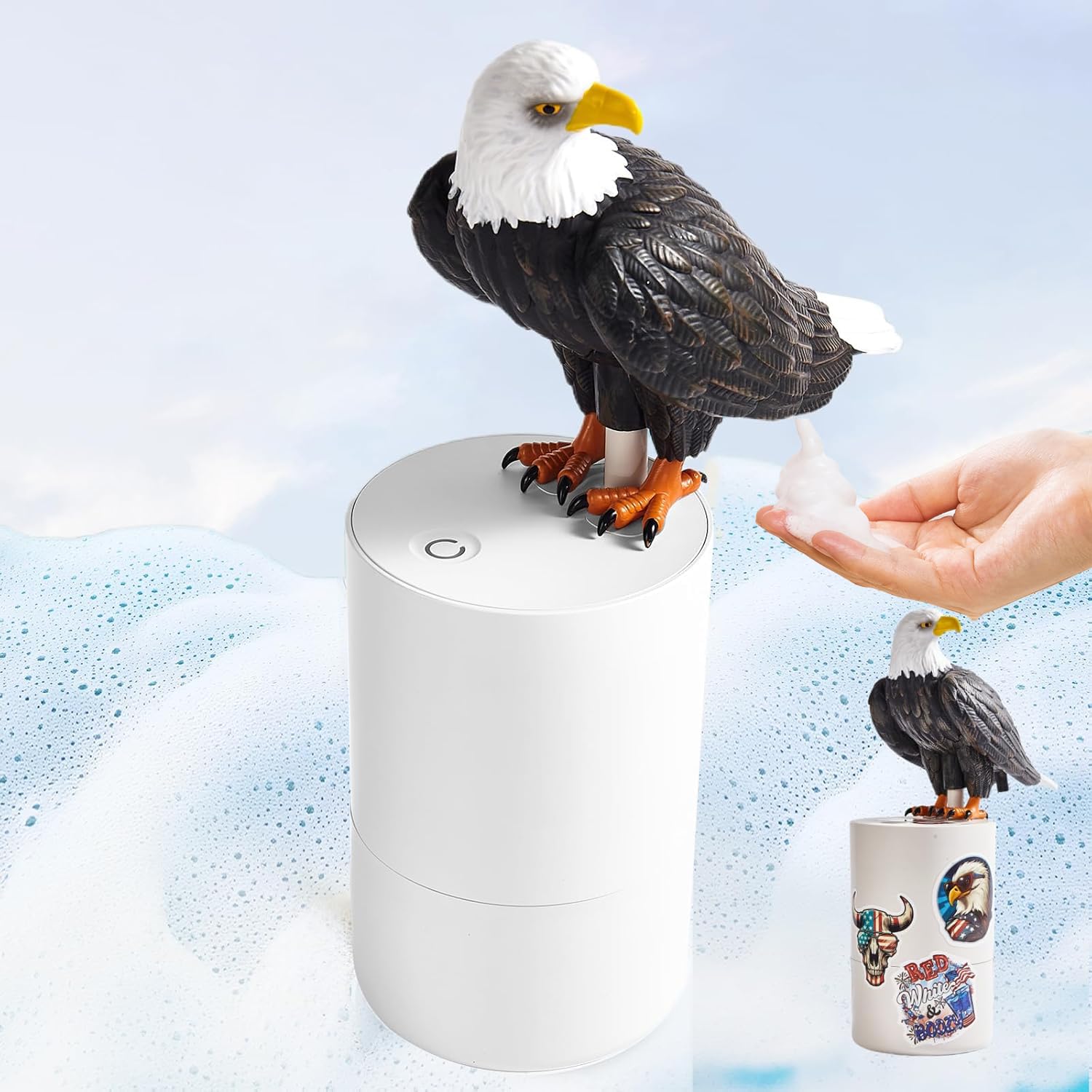 Fun Animal Series Foam Soap Dispenser-Shiba Inu,Pigeon,Shaped Foam Hand Washer,Automatic Soap Dispenser for Bathroom & Kitchen, Hilarious Gift for Kids, Adults (Peace Dove Series )