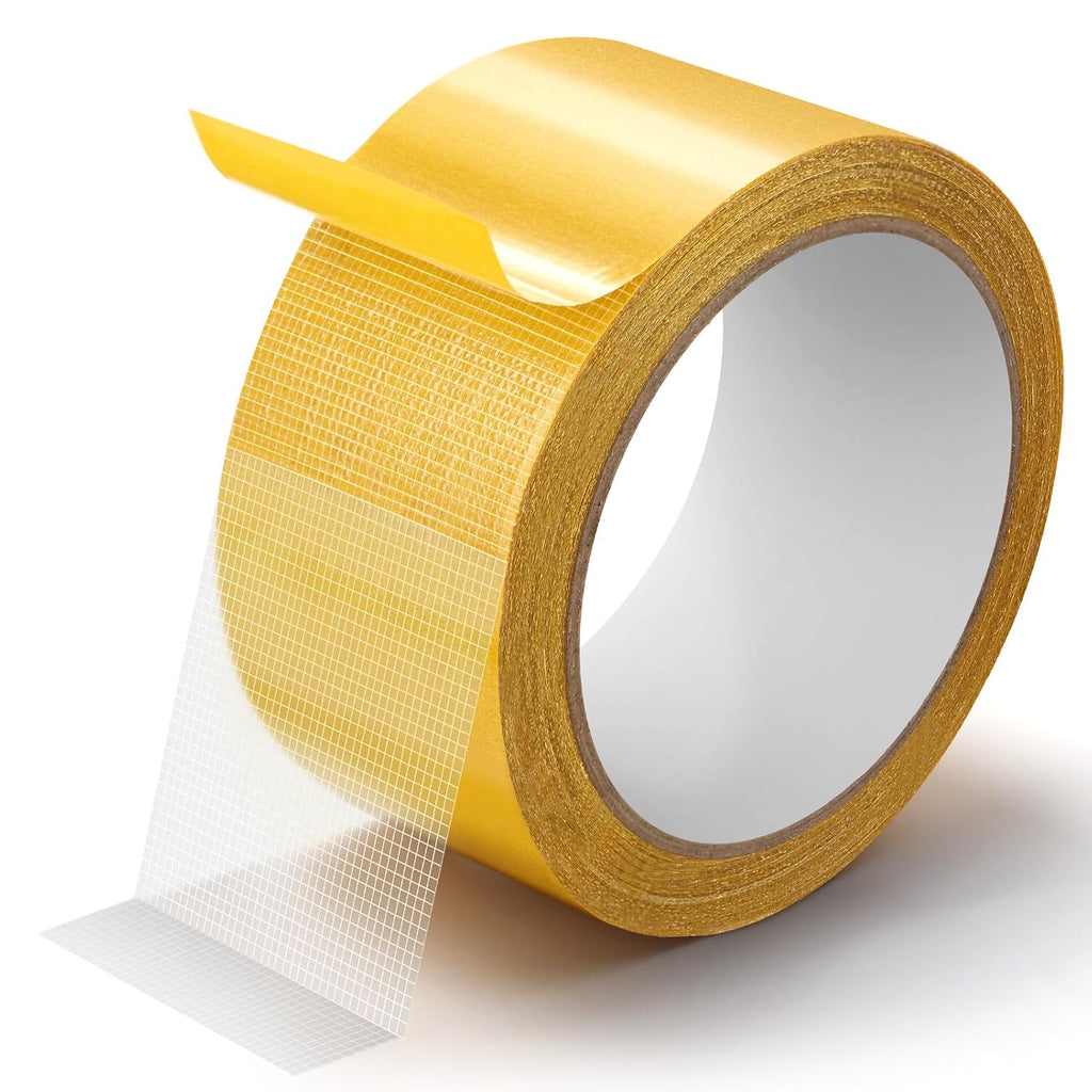Double Sided Fabric Tape Heavy Duty Mounting Tape, Multifunctional High Stickness Strong Tape, Clear Gauze Fiberglass Tape for Clothes Pictures Posters Frames Carpet Art