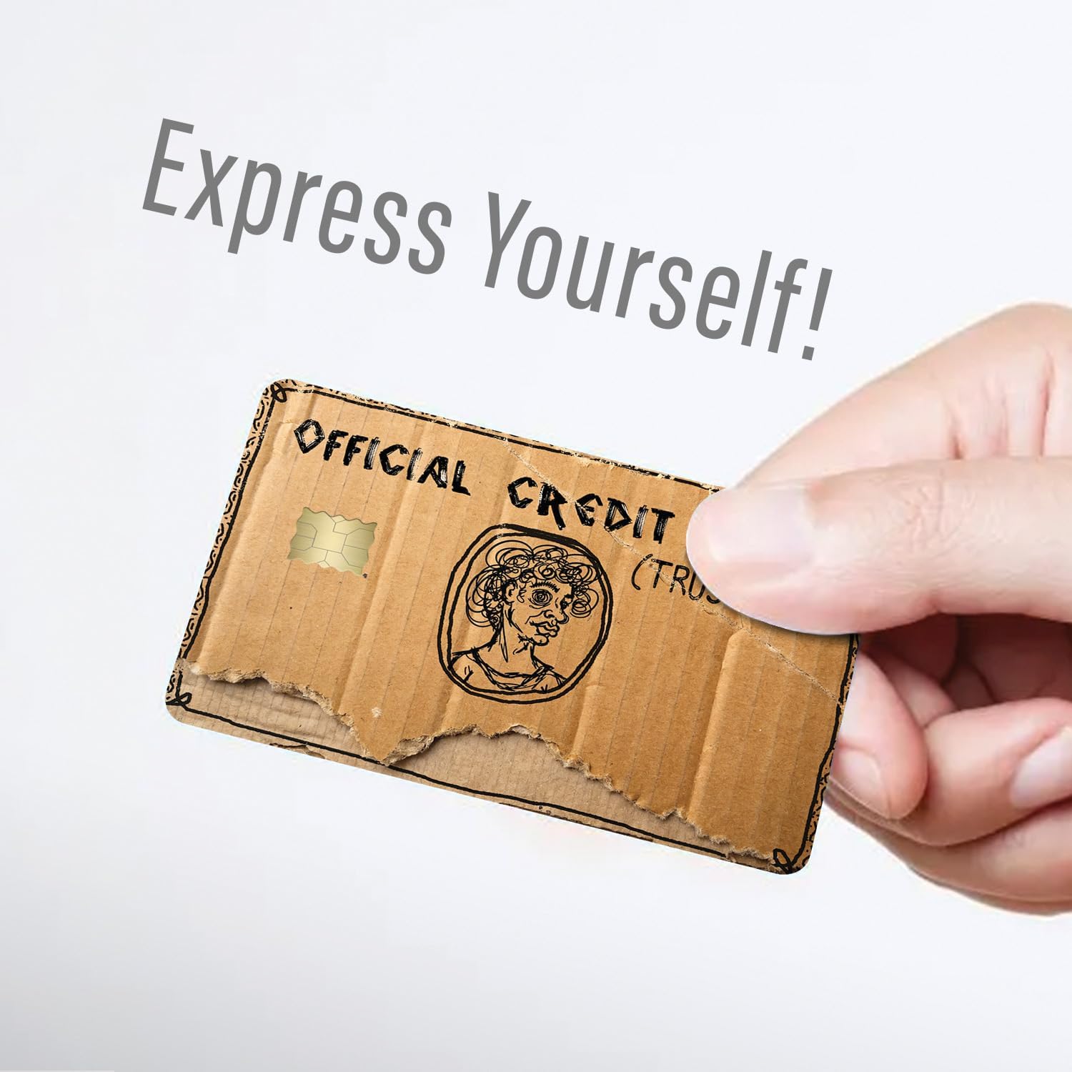 10 Pack Funny Credit Card Skins, Weird Cardboard “Trust Me” Design, Novelty Debit & Credit Card Sticker Covers