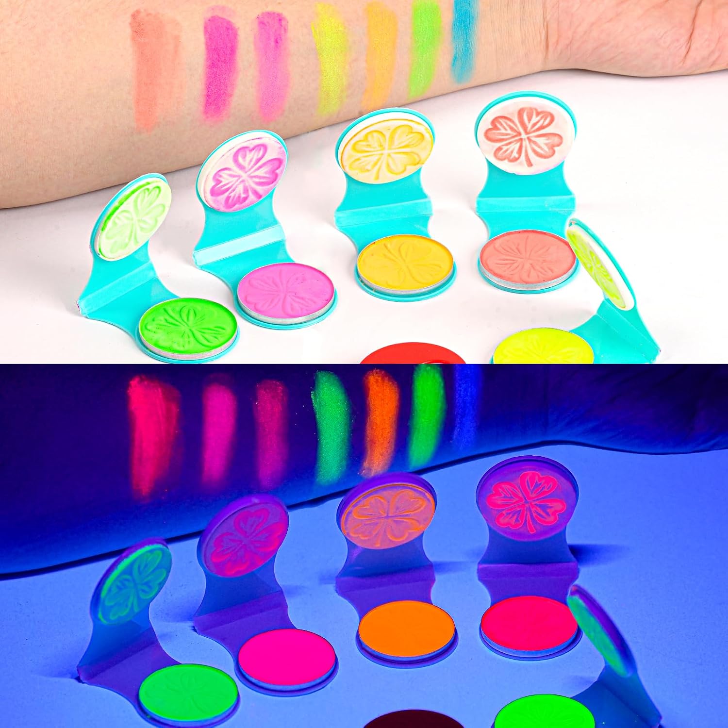 Temporary Hair Chalk Set – 6/12 Colors, UV Reactive Neon Hair Color, Washable Blacklight Hair Chalk for Halloween, Cosplay & Parties