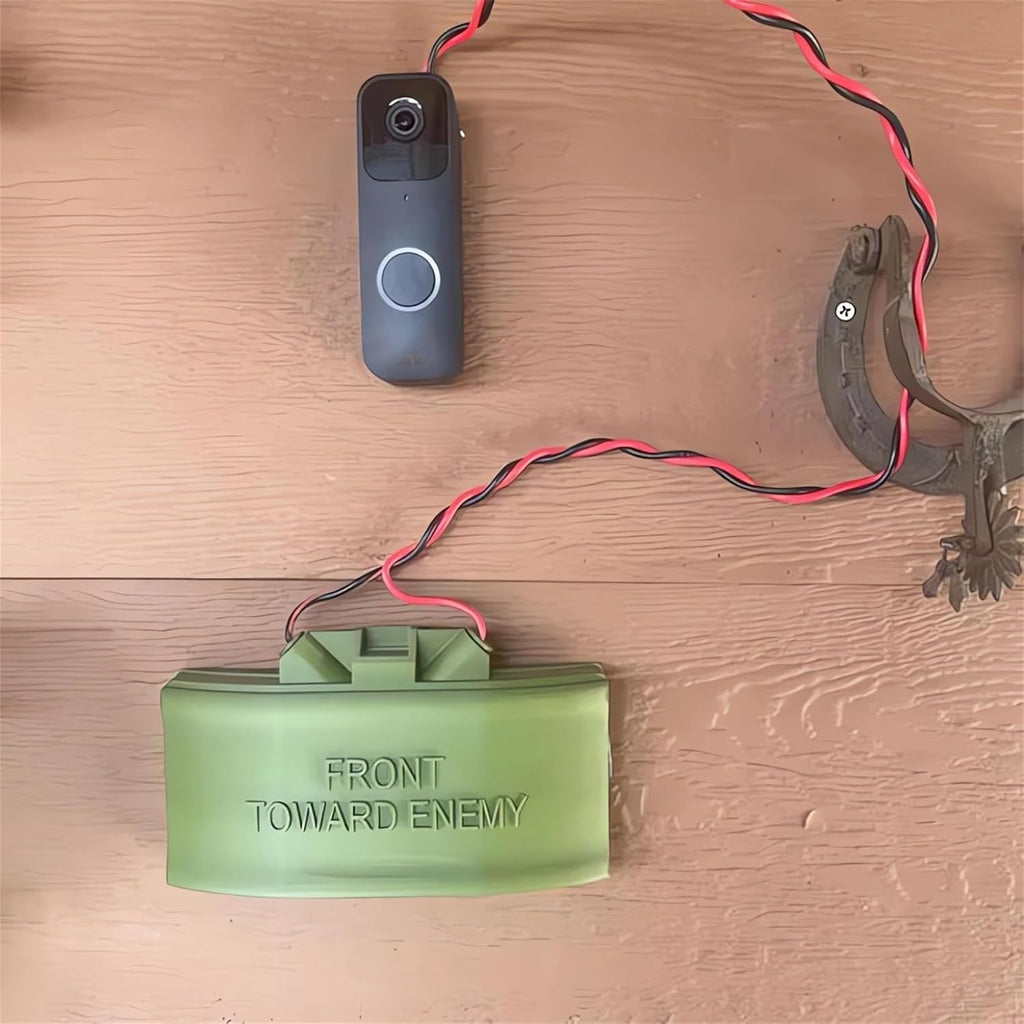 Doorbell Sign for Joke Gag Pranks Gift Front Toward Enemy Fake Mine Wire Prop Replicant Do Not Knock Disturb Ringer Doorbell Door Bell Button Cover No Soliciting Sign Decorations (1 Set)