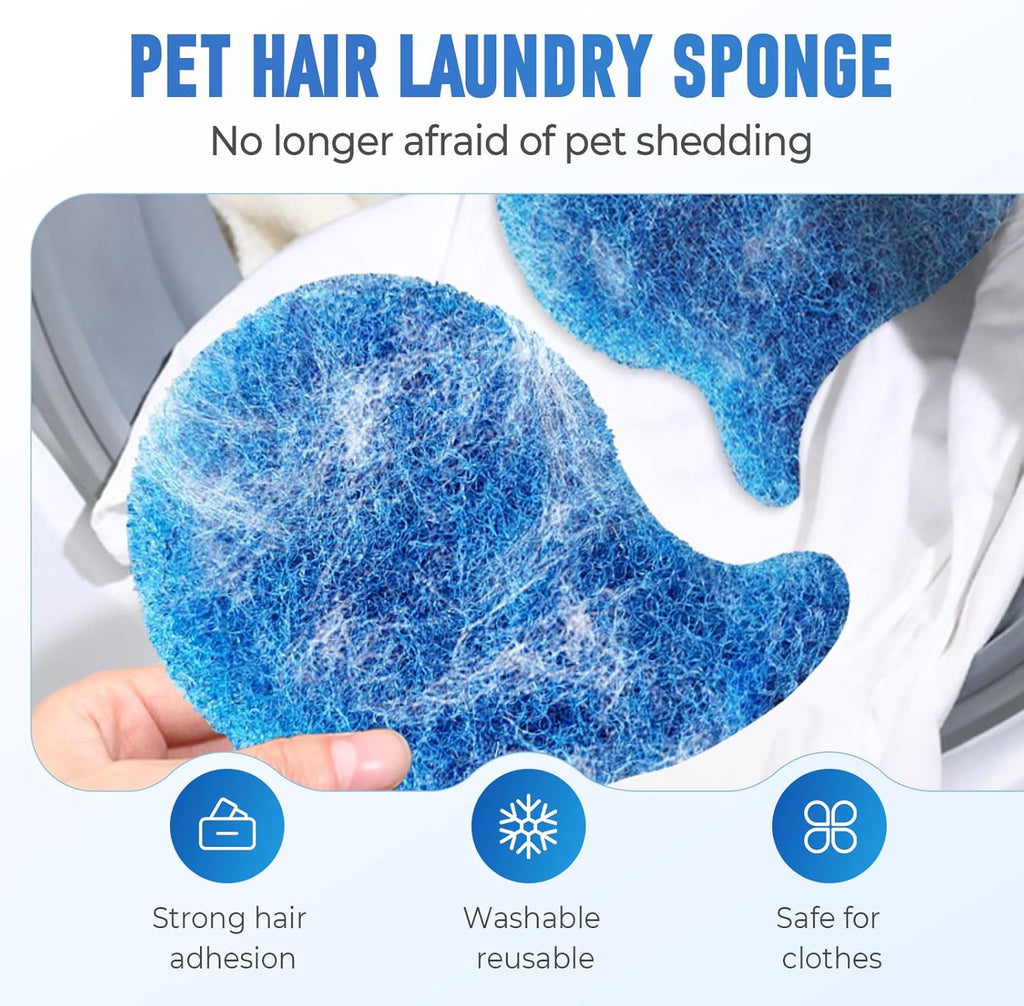 Pet Hair Remover for Laundry, 2026 New Upgrade Reusable Dryer Sheets Pet Hair Remover, Cats Dogs Hairs Catcher Pets Hair Remover Lint Catcher for Washing Machine (Blue-10pcs)