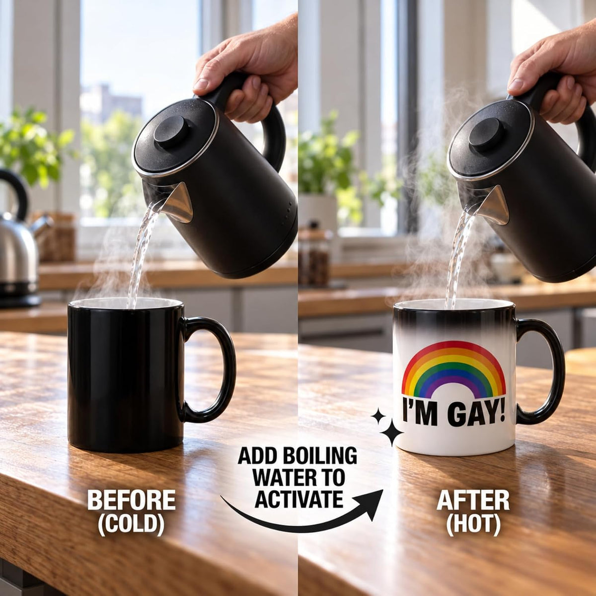 I'm Gay Mug, Funny Color Changing Coffee Mug, White Elephant Gag Gifts