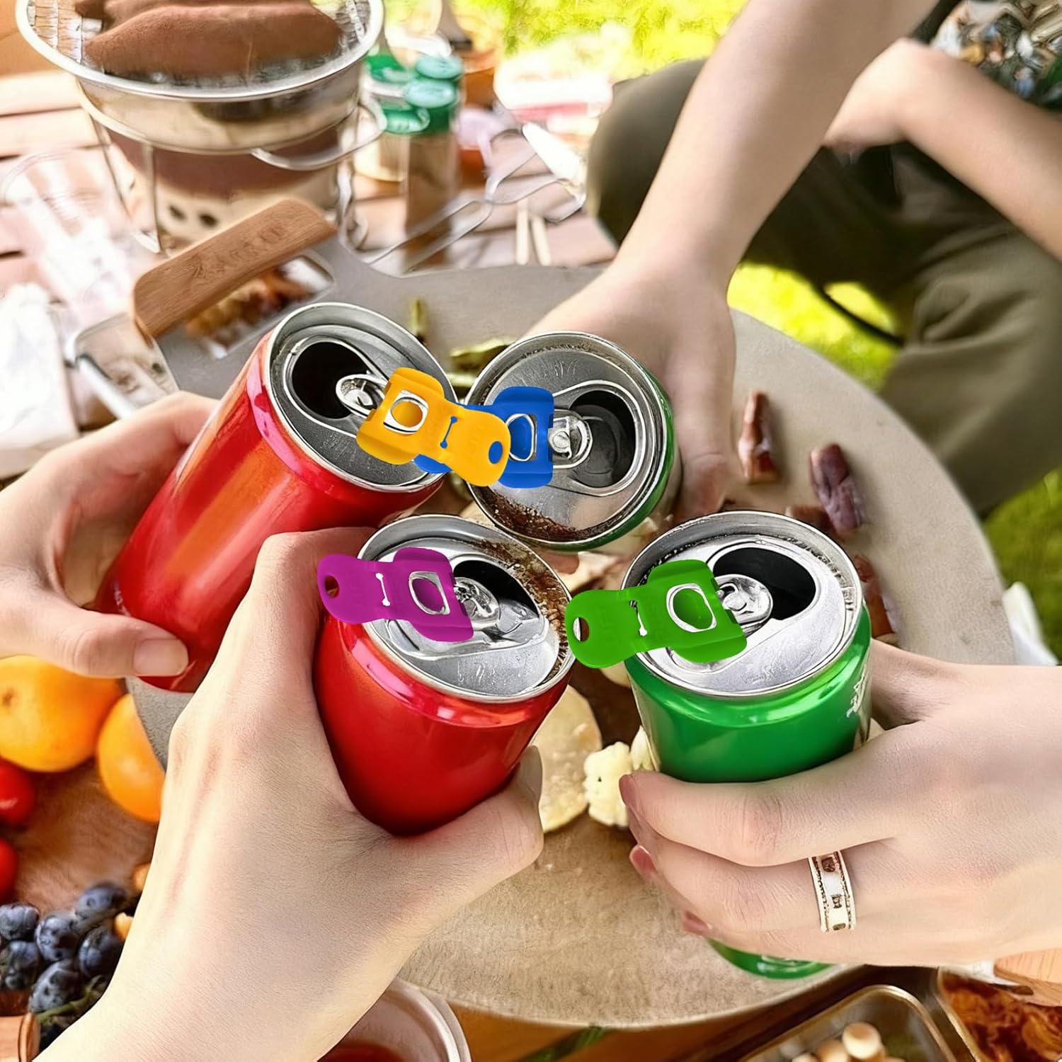 Pack of 6 Beverage Can Openers, Can Stoppers, PQKL-party Drink Cans Closure, Manual Easy Opener, Can Opener for Cola Beer Drinks