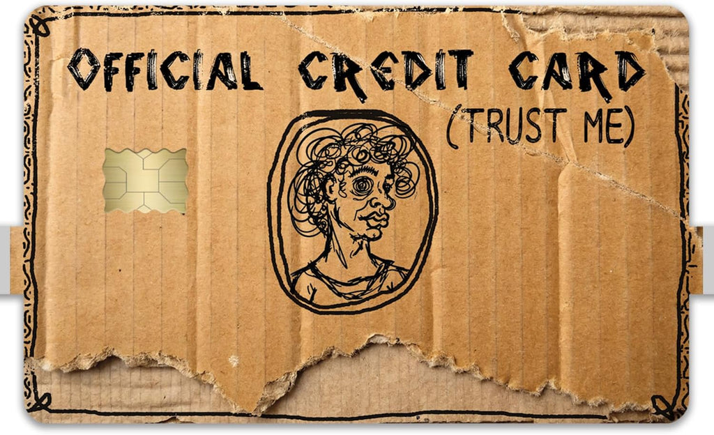 10 Pack Funny Credit Card Skins, Weird Cardboard “Trust Me” Design, Novelty Debit & Credit Card Sticker Covers