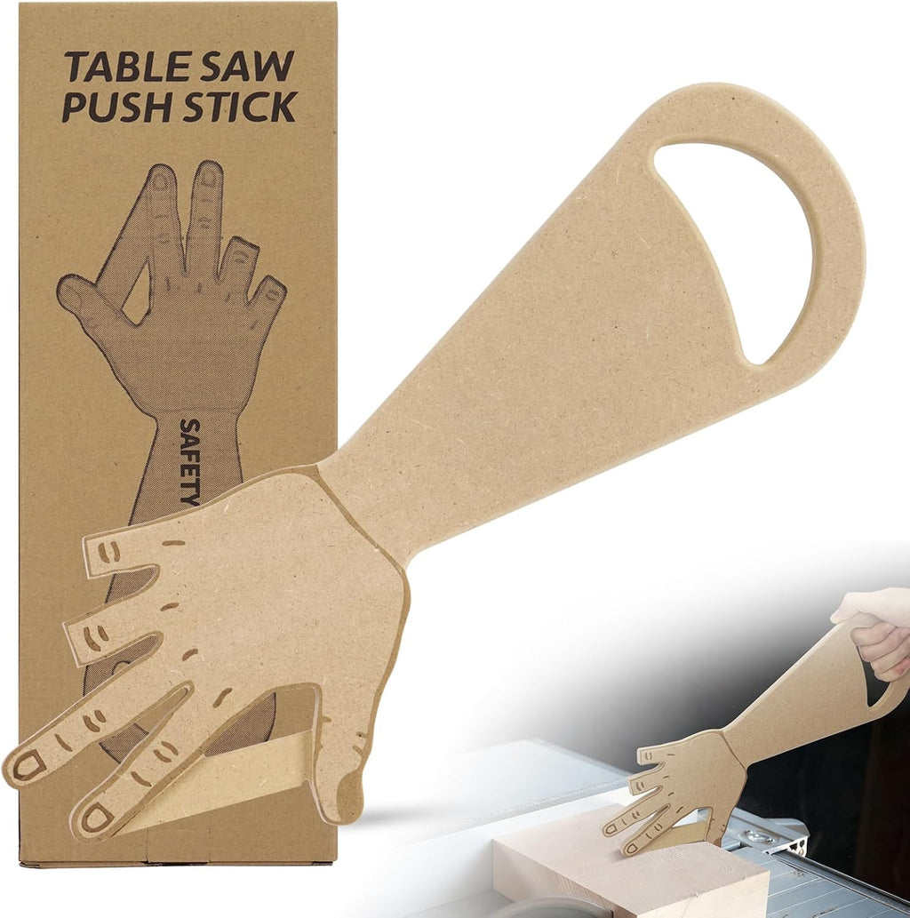 Table Saw Push Stick Hand-Shaped Push Block for Miter Saw, Router Table, Jointer – Unique Woodworking Gift for Dad, Father’s Day Project Tool, Safety Stick for Saw Table