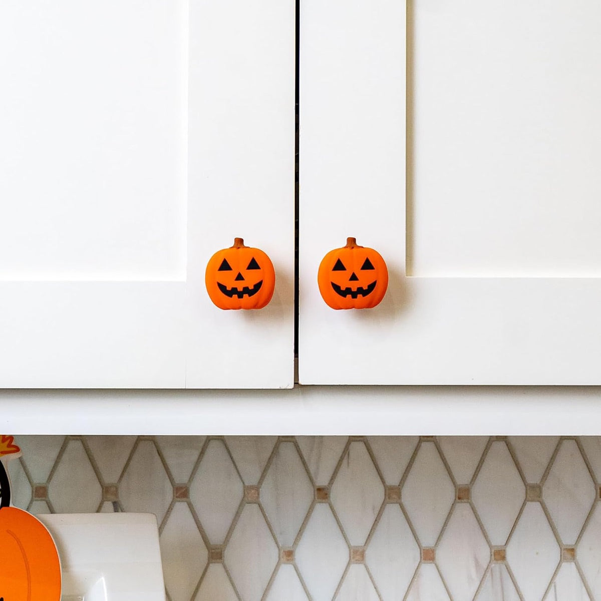 12-Pack Halloween Jack-o’-Lantern Knob Covers, Decorative Covers for Cabinet & Drawer Knobs