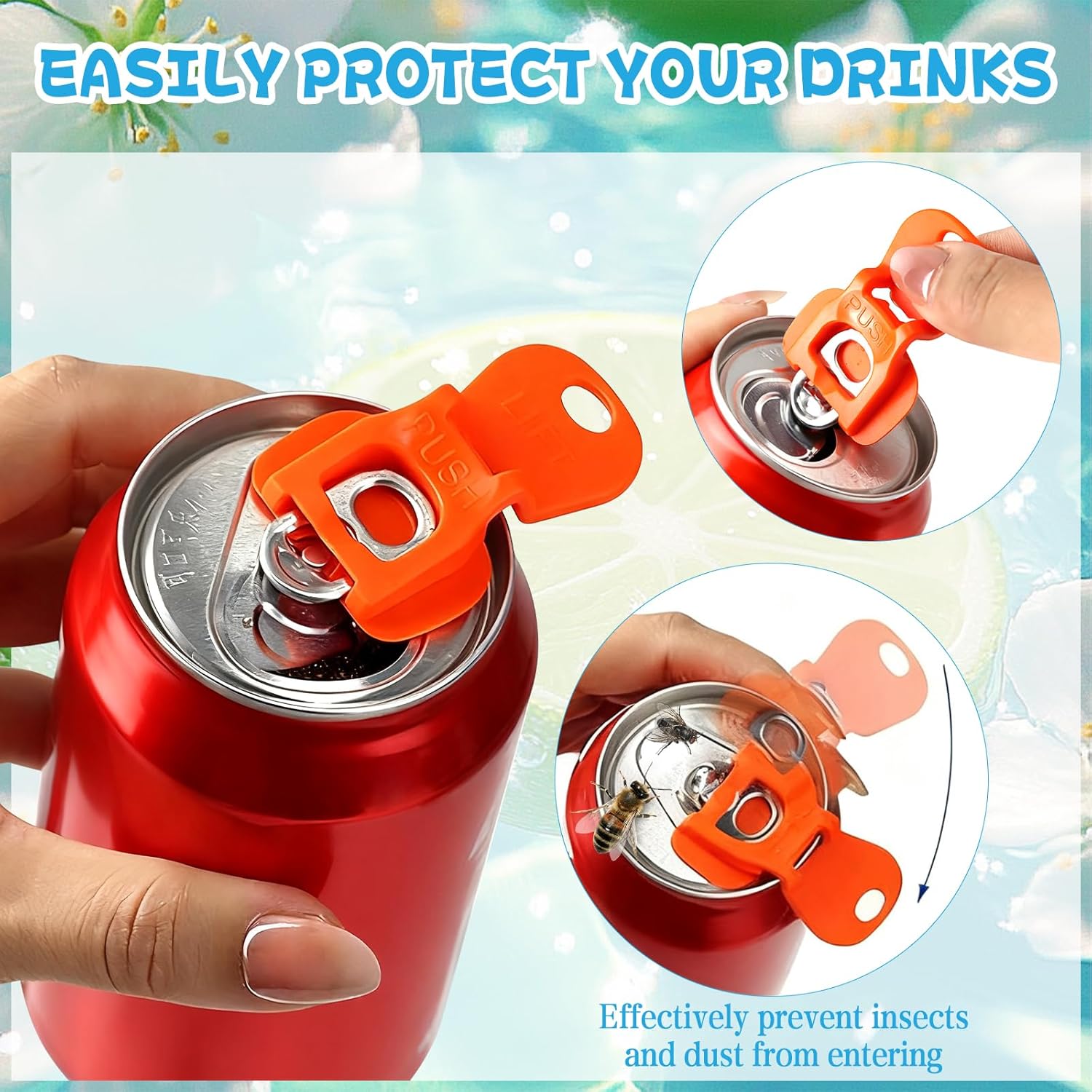 Pack of 6 Beverage Can Openers, Can Stoppers, PQKL-party Drink Cans Closure, Manual Easy Opener, Can Opener for Cola Beer Drinks