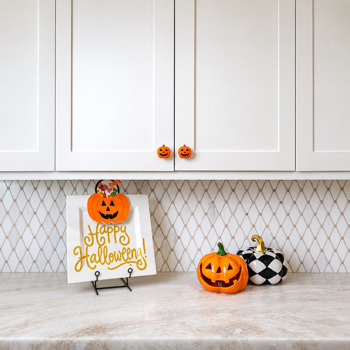 12-Pack Halloween Jack-o’-Lantern Knob Covers, Decorative Covers for Cabinet & Drawer Knobs